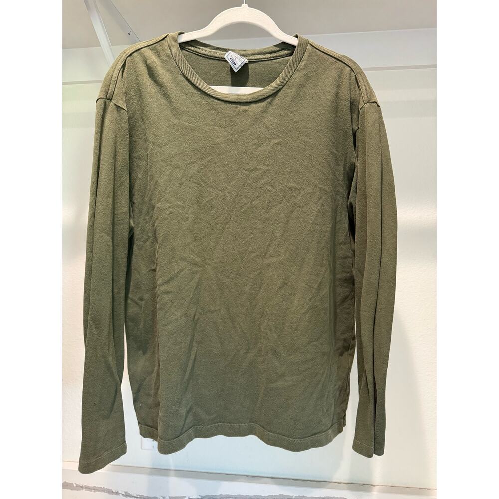 Lot of 2 Vintage Old Navy Long Sleeve T-Shirt Green/Brown Thick Feel Size Large
